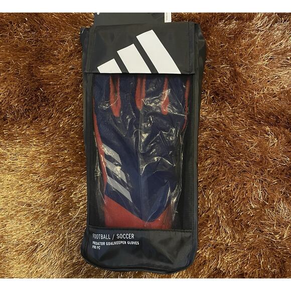 adidas Predator Pro PC Goalkeeper Gloves Blue/Red/White IX3869 Size 12 - Picture 4 of 5